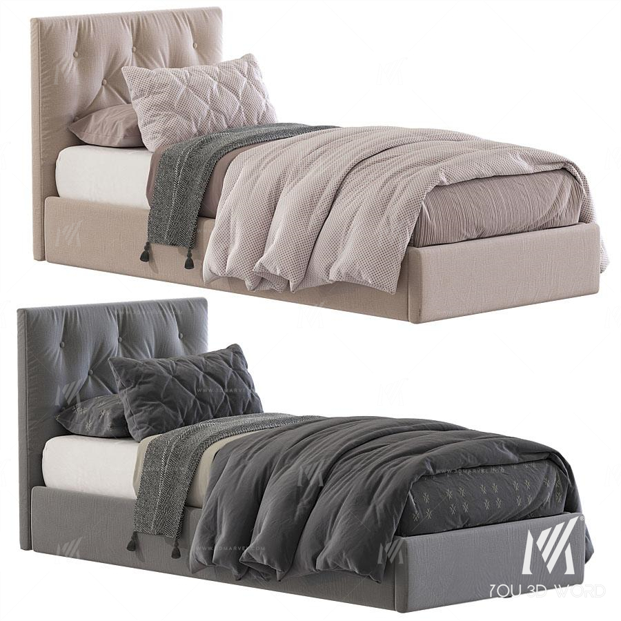 Bed with a soft headboard 8